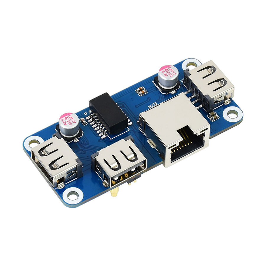 Raspberry for USB HUB HAT RJ45x1 USBx3 - Sensors & Modules