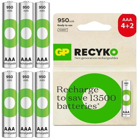 GP RECYKO AAA BATTERY (6 PCKS) - Battery