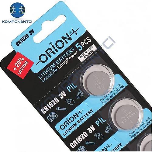ORİON CR1620 LİTHUİM BUTTON CELL BATTERY - Battery