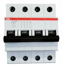 63A 4 pole ABB SW204 MCB C CURVE - MCB C