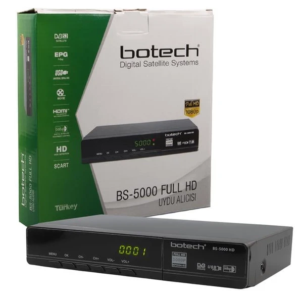 BOTECH BS-5000 1080P FULL HD UYDU ALICISI, HDMI, SCART VE USB GİRİŞLİ, METAL KASA. - Electric