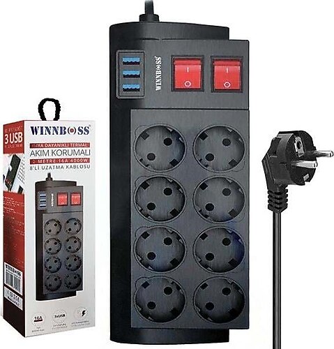 Winnboss Heat Resistant Thermally Protected 2 Meter 16A 4000W - Electric
