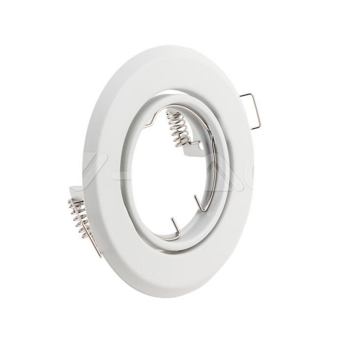 WHITE GU10 ROUND SPOTLIGHT FITTINGS - LAMP HOLDER