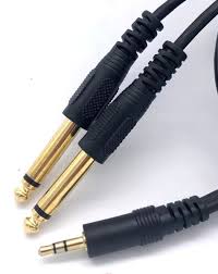 3 metre 3.5 mm Stereo Erkek -2x6.3 mm Mono Erkek Ses Kablosu - Cable