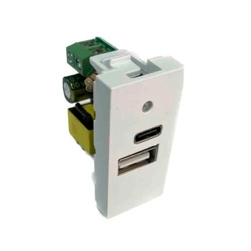NE-ad 45x22.5 Çift USB Şarj Adaptörü A/C Beyaz - USB- type c
