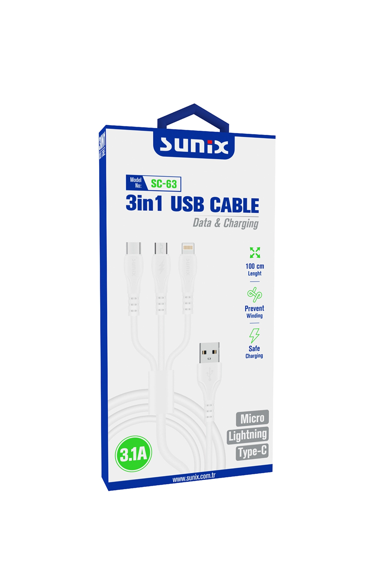 3'ü 1 arada USB kablosu - Cable