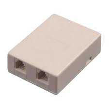 RJ12 ÇİFT PORTLU TELEFON YÜZEY MONTAJ KUTUSU 6 PİN 4 İLETKENLİ JAK - RJ12