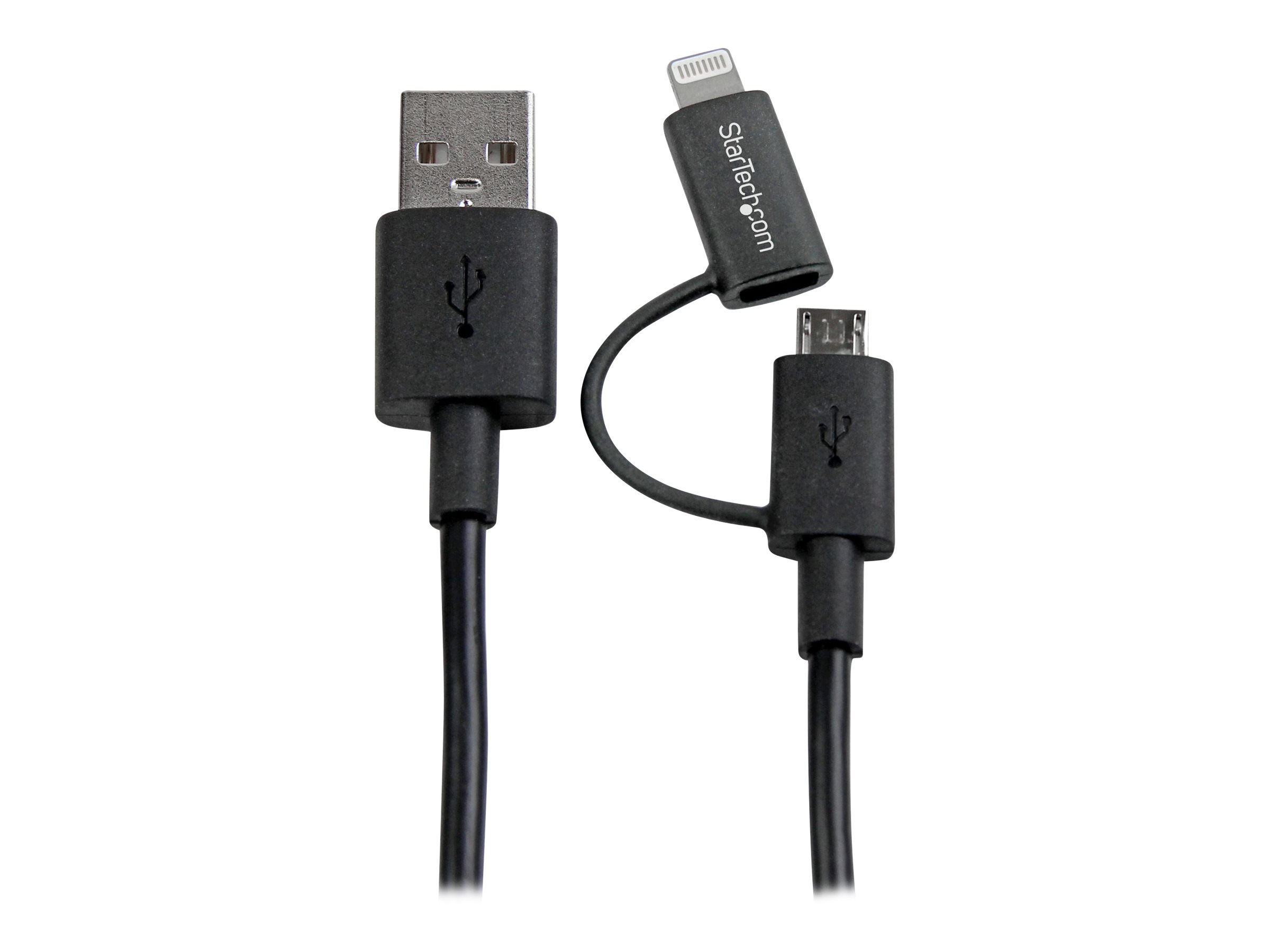 USB MALE TO LIGHTNING 8PIN + MICRO USB CABLE - Electronics