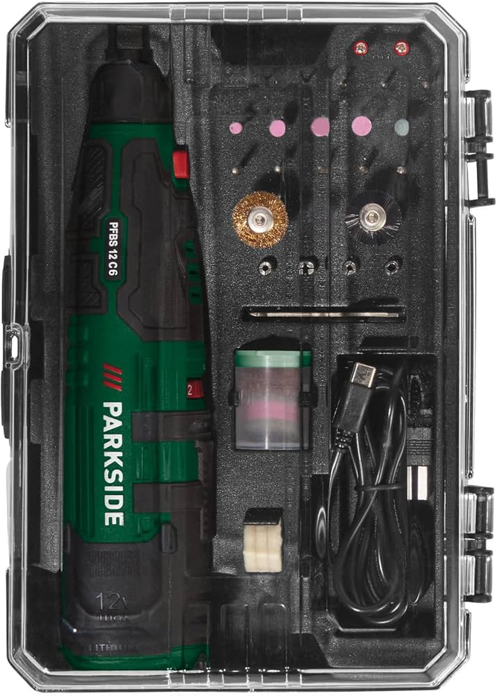 PARKSIDE 12V CORDLESS PRECISION DRILL GRINDER - SCREW SET